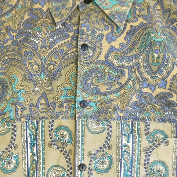 Vintage 90s Union Bay Earthtone Paisley Print Button Up Shirt - Picture 4 of 8